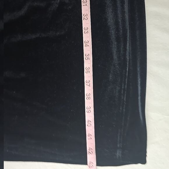 Talbots Midi Velvet Tank Dress‎ VTG Black Medium Stretch Whimsygoth Witchy - Picture 4 of 5